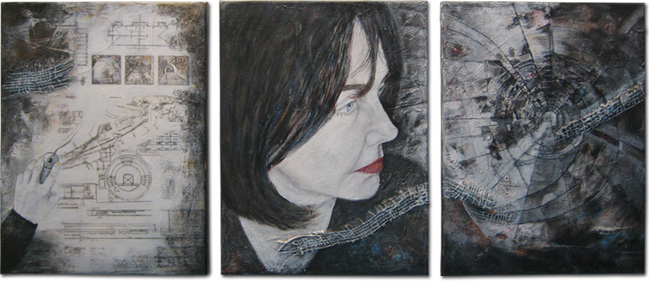 Selbstportrait Elisabeth Schwamborn Triptychon